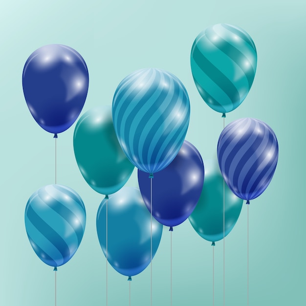 Different colourful realistic balloons