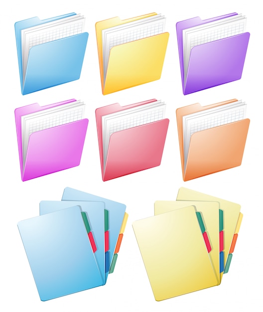 Different design of folders