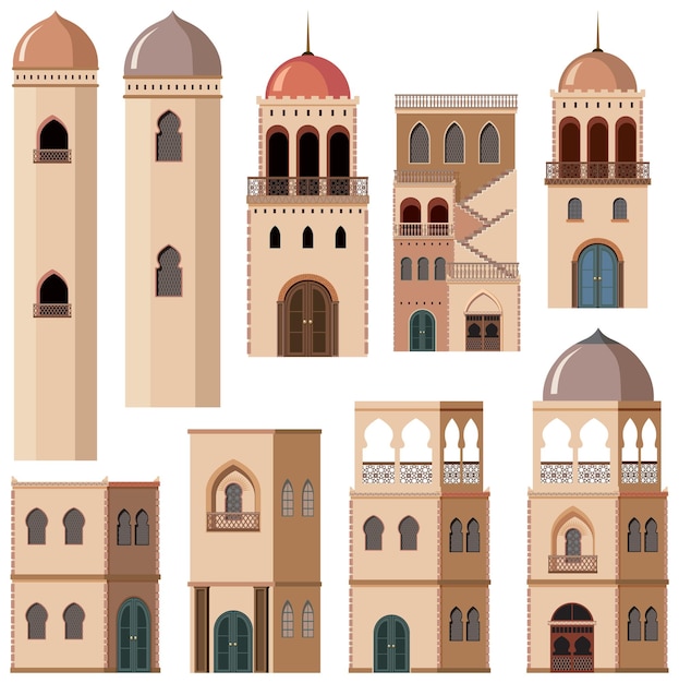 Free Vector different designs of buildings