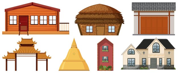 Different designs of buildings