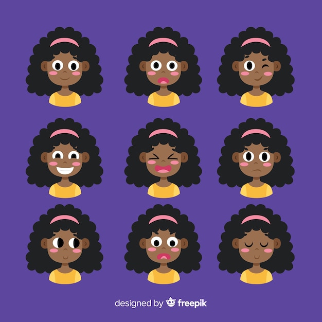 Free Vector different emotions avatar collection