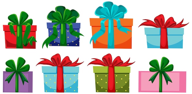 Free vector different gift boxes collection