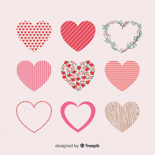 Free Vector different heart pack