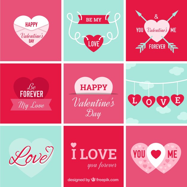 Different hearts for valentine day