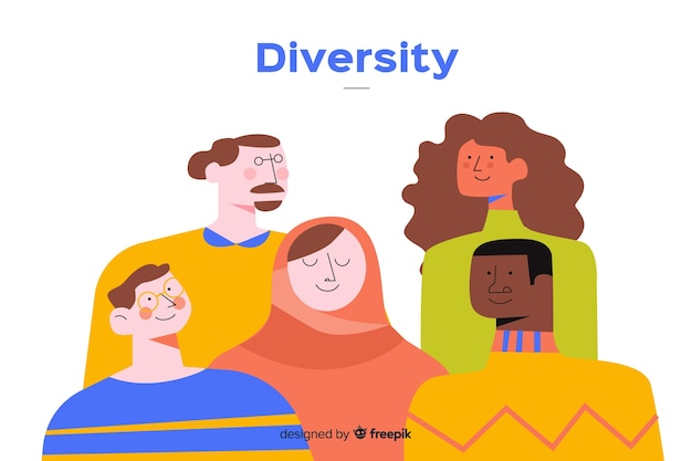 Free Vector different people background flat style