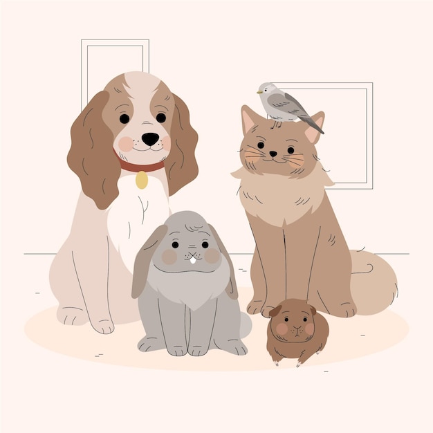 Free Vector different pets collection