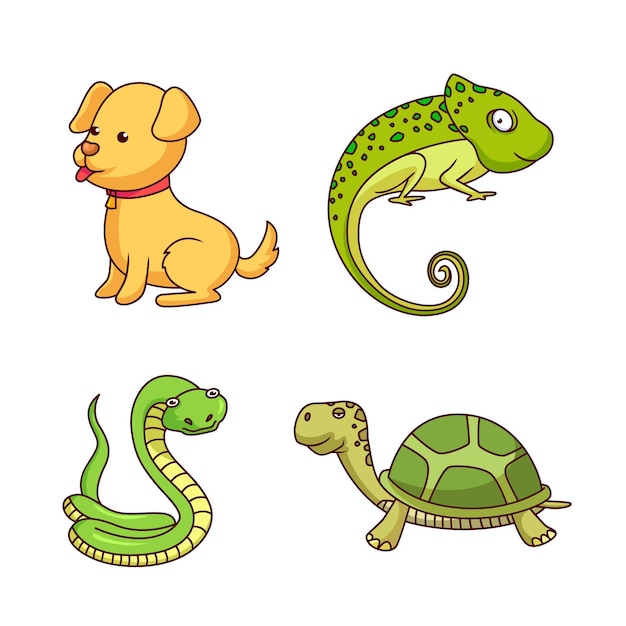 Free vector different pets concept collection