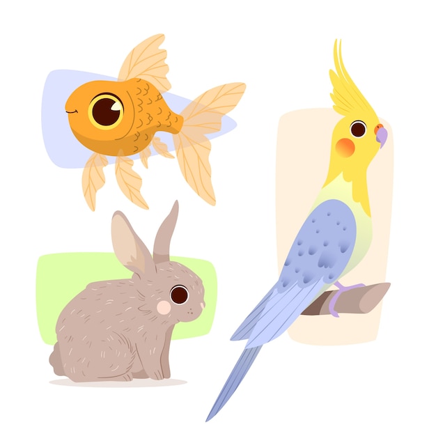 Free Vector different pets concept