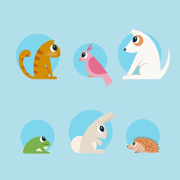 Free Vector different pets concept