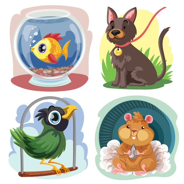 Free Vector different pets concept