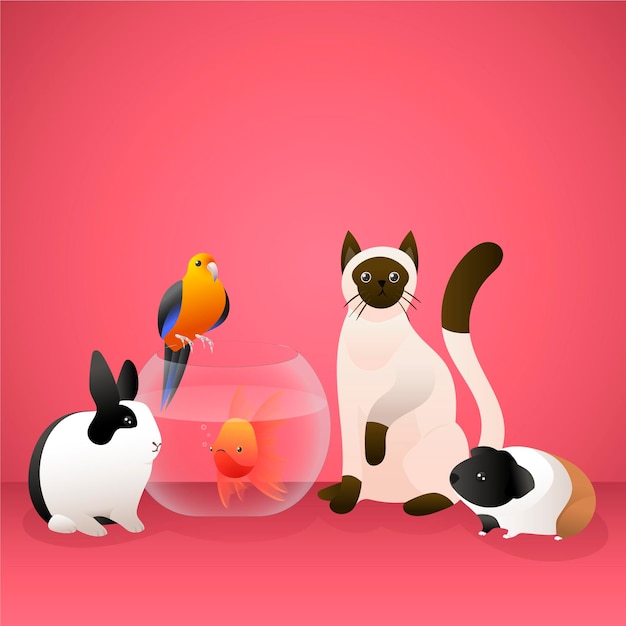 Free Vector different pets concept