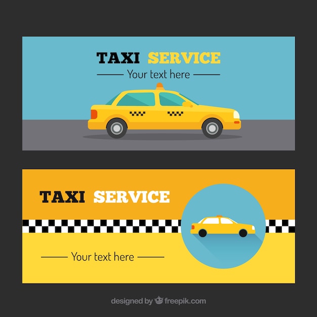 Free Vector different taxi banners 