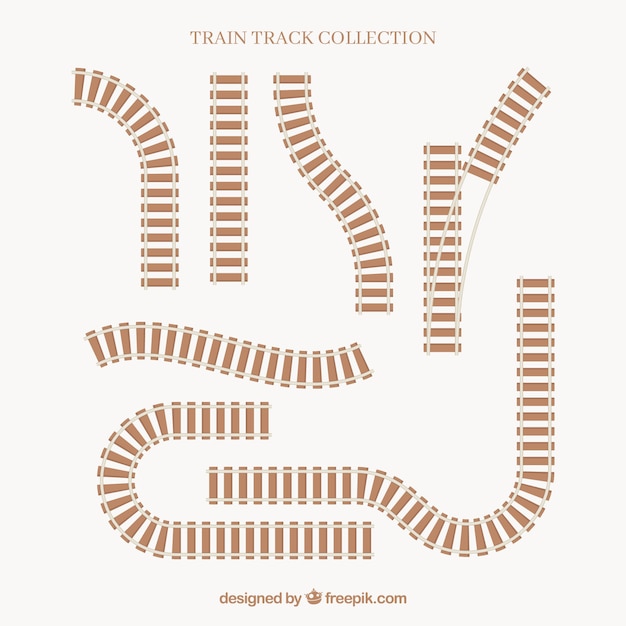 Free vector different train track collection