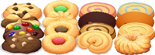 Free Vector different types of cookies