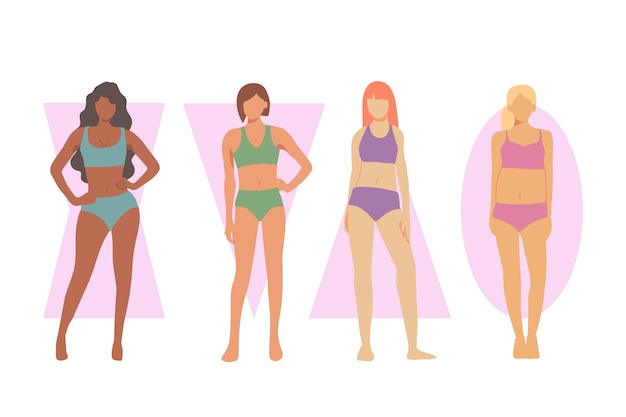 Free Vector different types of female body shapes