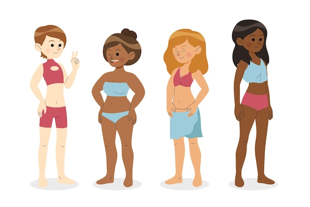 Free Vector different types of female body shapes