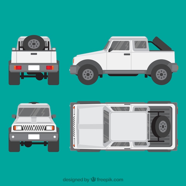 Free Vector different views of jeep