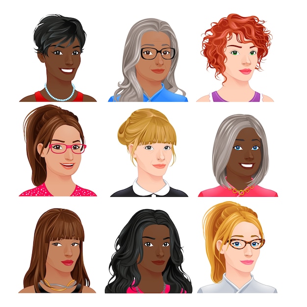 Different woman avatars