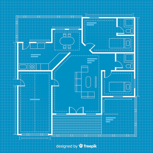 Digital blueprint house sketching