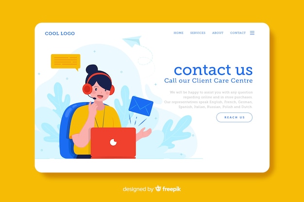 Digital business contact us landing page