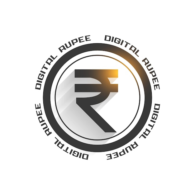 Free Vector digital currency indian rupee symbol background