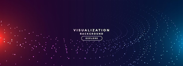 Free vector digital data visualization background in particle style