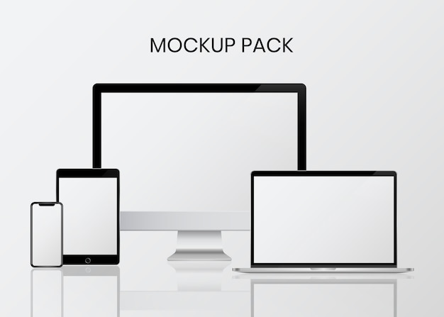 Free Vector digital device mockup set