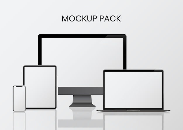 Free Vector digital device mockup set