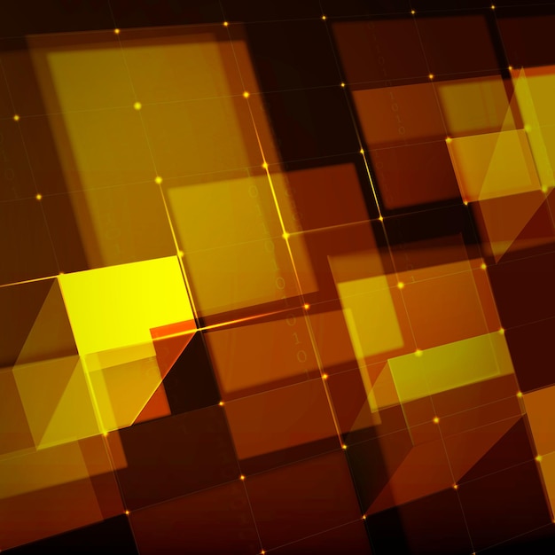 Digital grid technology background in gold tone