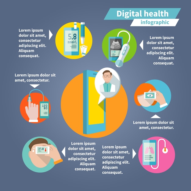 Digital health infographic template