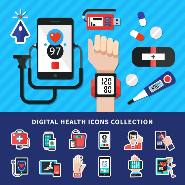 Digital Healthcare  Icons Collection