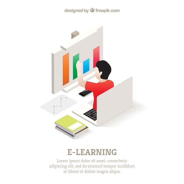 Digital learning in isometric style