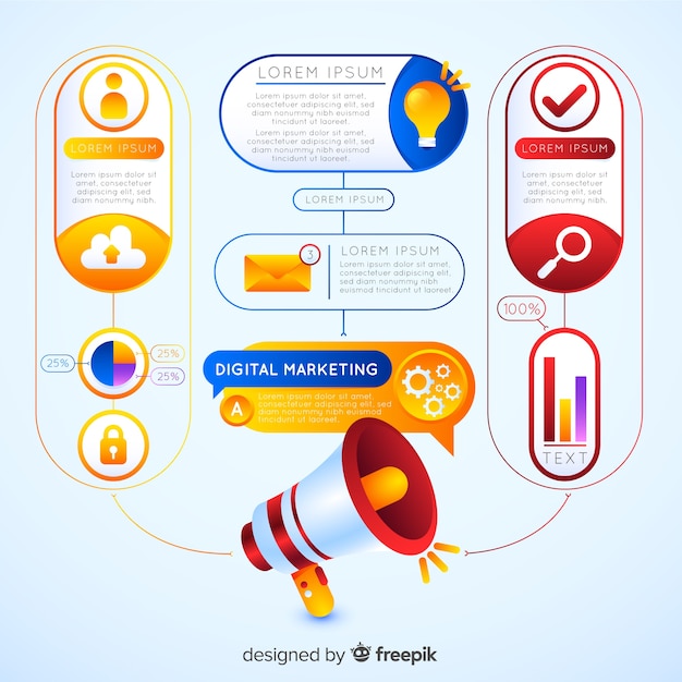 Free Vector digital marketing infographic