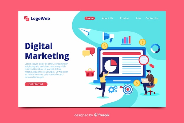 Digital marketing landing page template