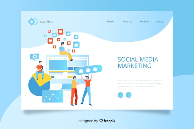 Digital marketing landing page template