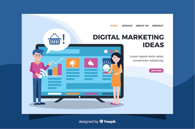 Digital marketing landing page template