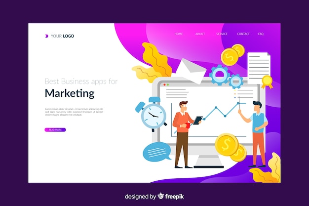 Digital marketing landing page template