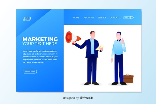 Digital marketing landing page template