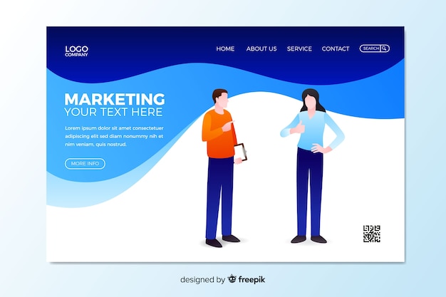 Digital marketing landing page template