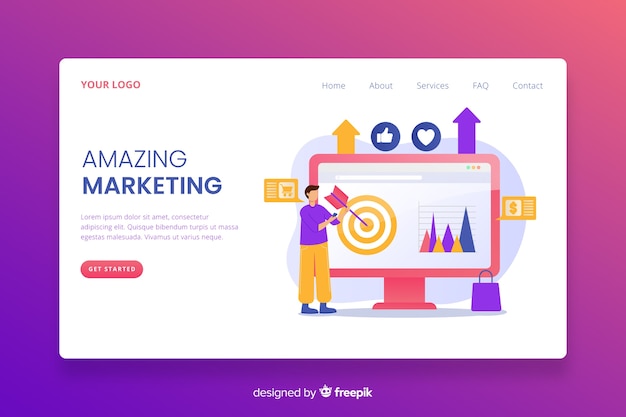 Digital marketing landing page template