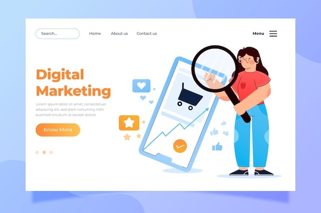 Digital marketing landing page template