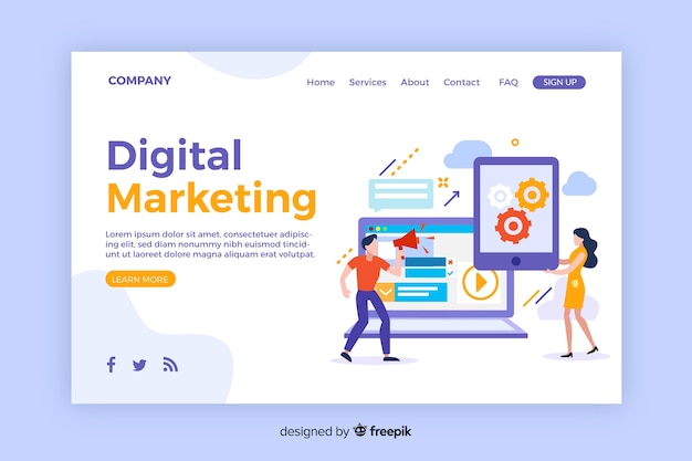 Digital marketing landing page template