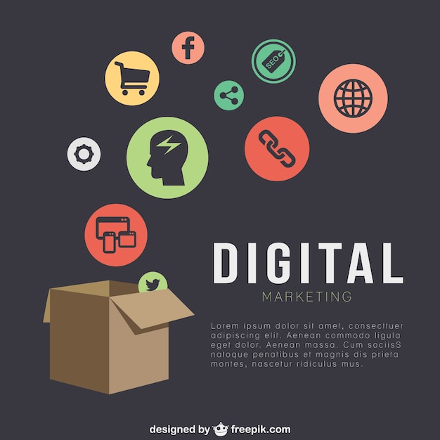 Digital marketing template with icons