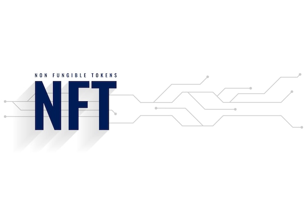 Digital NFT non fungible token concept poster design