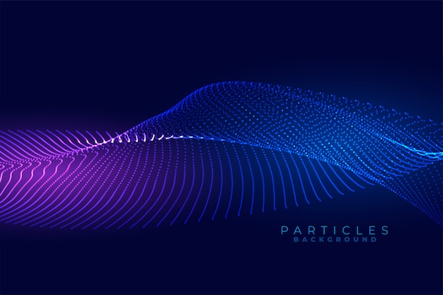 Free vector digital particle flowing wave technology background design