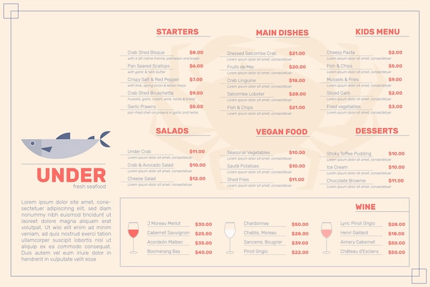 Digital restaurant menu style