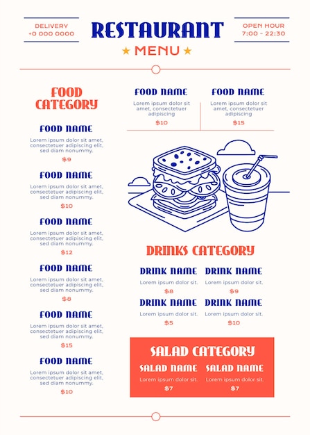 Digital restaurant menu