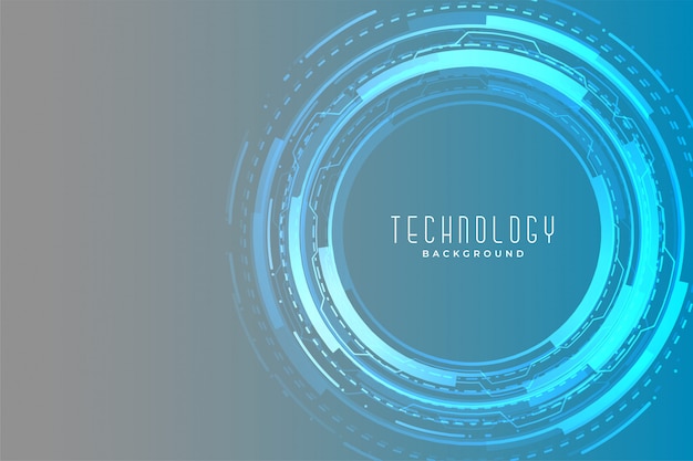 Digital technology circular futuristic banner glowing design