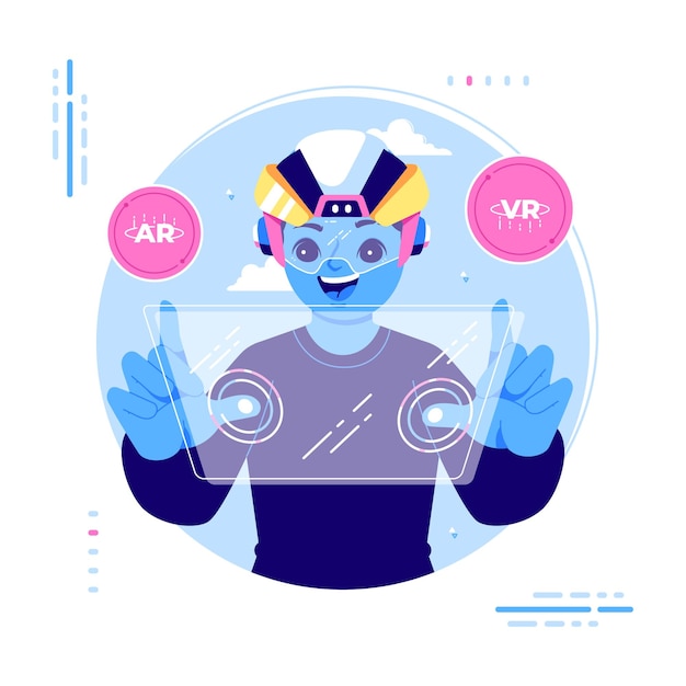 Free Vector digital virtual screen concept illustration