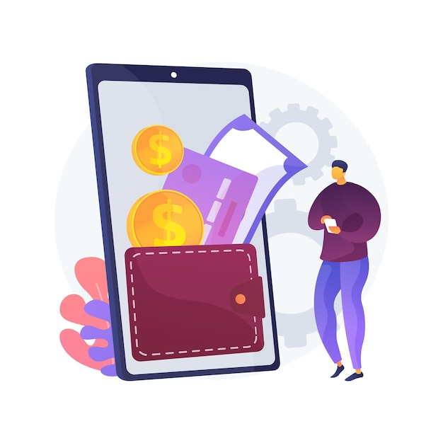 Digital wallet abstract concept illustration